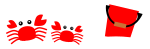 カニとバケツのイラスト